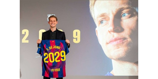 Der FC Barcelona hat Frenkie de Jongs Vertrag bis 2029 verlängert Der FC Barcelona hat Frenkie de Jongs Vertrag bis 2029 verlängert